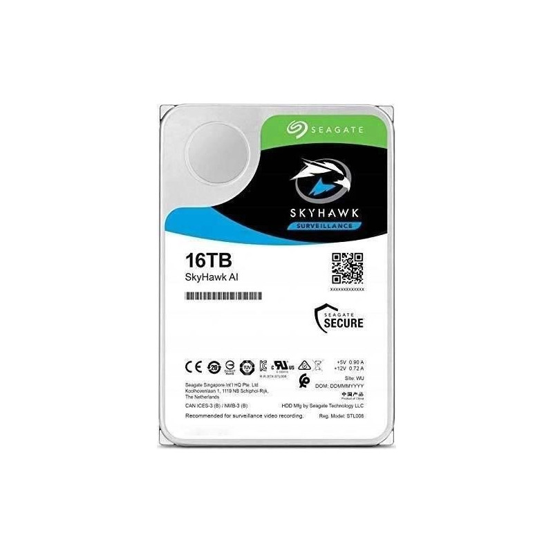 Seagate SkyHawk AI vidinis kietasis diskas 16 TB 7200 RPM 512 MB 3.5 " Serijinis ATA III