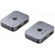 Vention 2-Port Bi-Directional 8K HDMI Switcher Gray Aluminium Alloy Type