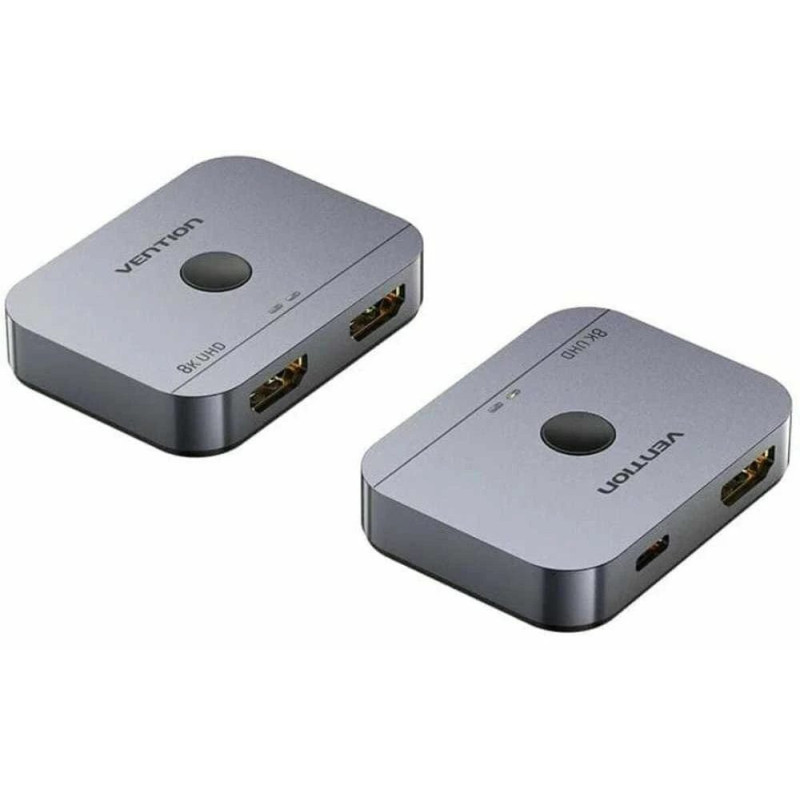 Vention 2-Port Bi-Directional 8K HDMI Switcher Gray Aluminium Alloy Type