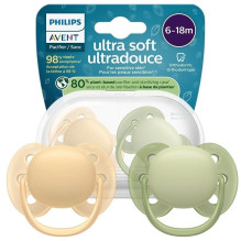 Philips Avent čiulptukas Ultra soft 6-18M (2 vnt.) berniukams SCF091 / 45