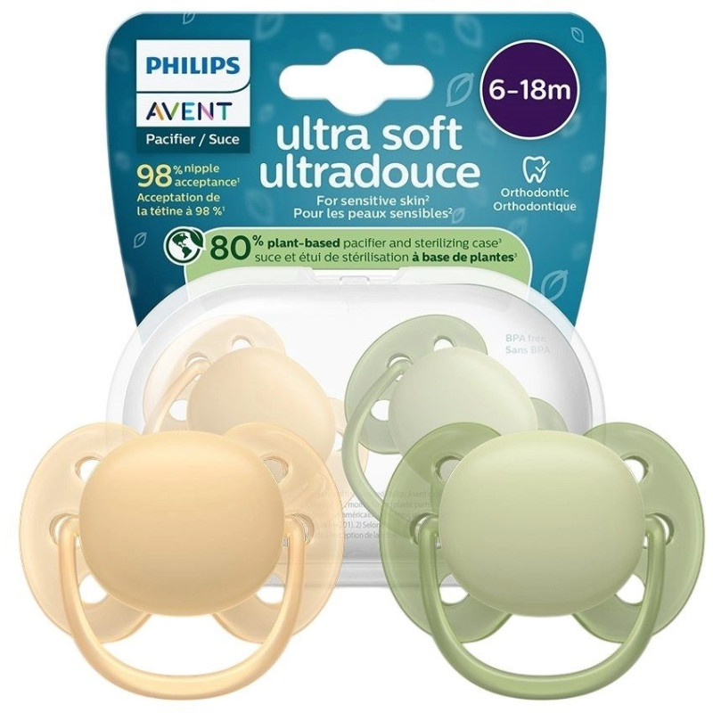 Philips Avent čiulptukas Ultra soft 6-18M (2 vnt.) berniukams SCF091 / 45