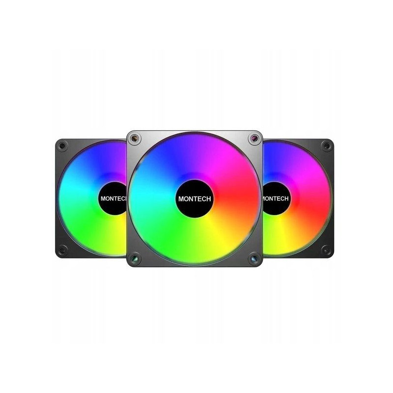 Montech Set Fan GF120 V2 ARGB PWM Black Fan 120mm (3-Pack)