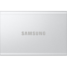 Nešiojamas kietasis diskas SSD Samsung T7 Prikeltas 4TB, kurio skaitymo greitis yra 1050 MB/s, įrašymo greitis – 1000 MB