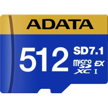 KORTELĖ ADATA Premier Extreme microSDXC SD7.1 512 GB (blau Nintendo gelb SD7.1 Express UHS-I U3 Class V30 Switch 2 Paruo