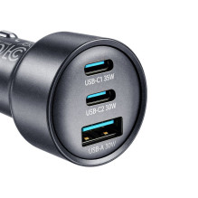 Joyroom Joyroom JR-CCN19 65W 3-in-1 car charger Dark gray
