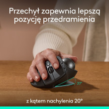 Logitech MX Ergo S Grafit - Kabellose Komfort-Trackball-Maus mit Silent-Klick + Logi Bolt Adapter