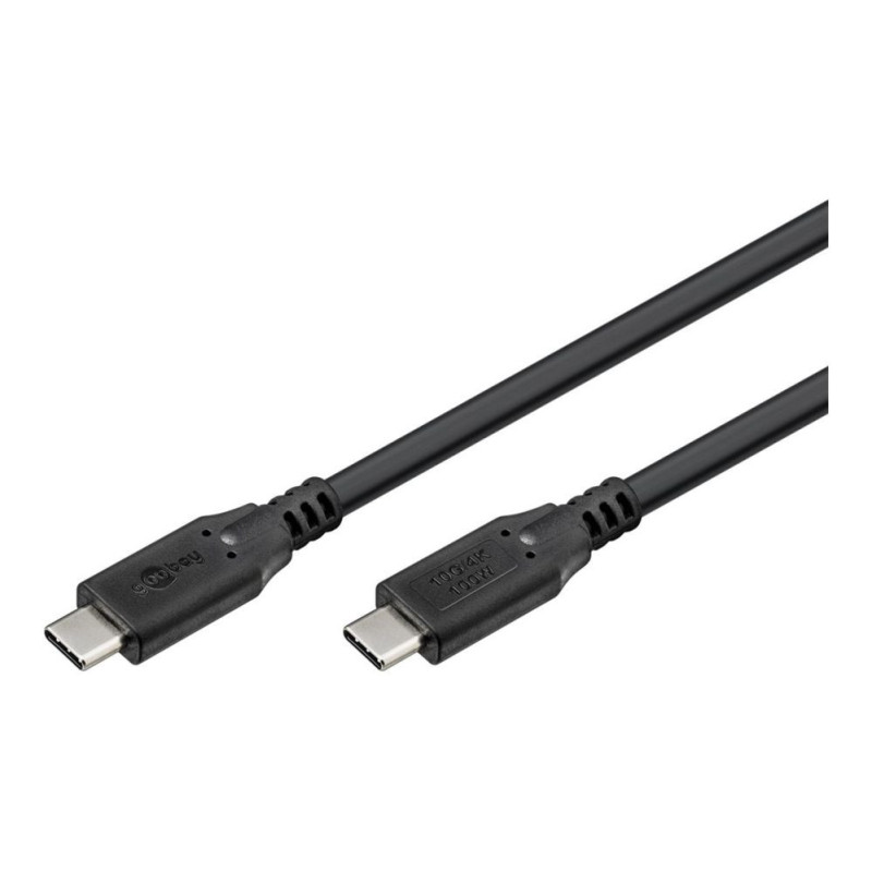 Goobay USB-C Cable, USB 3.2, 100 W, 10 Gbit / s, Power Delivery, 1 m, Black