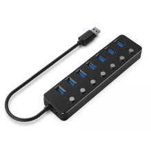 Gembird UHB-U3P7P-01 interface hub USB 3.2 Gen 1 (3.1 Gen 1) Type-A 5000 Mbit / s Black