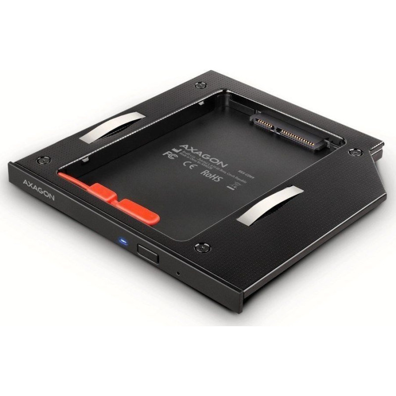 Axagon RSS-CD09 2.5 SSD / HDD caddy into DVD slot 9.5 mm LED ALU interface cards / adapter Internal SATA