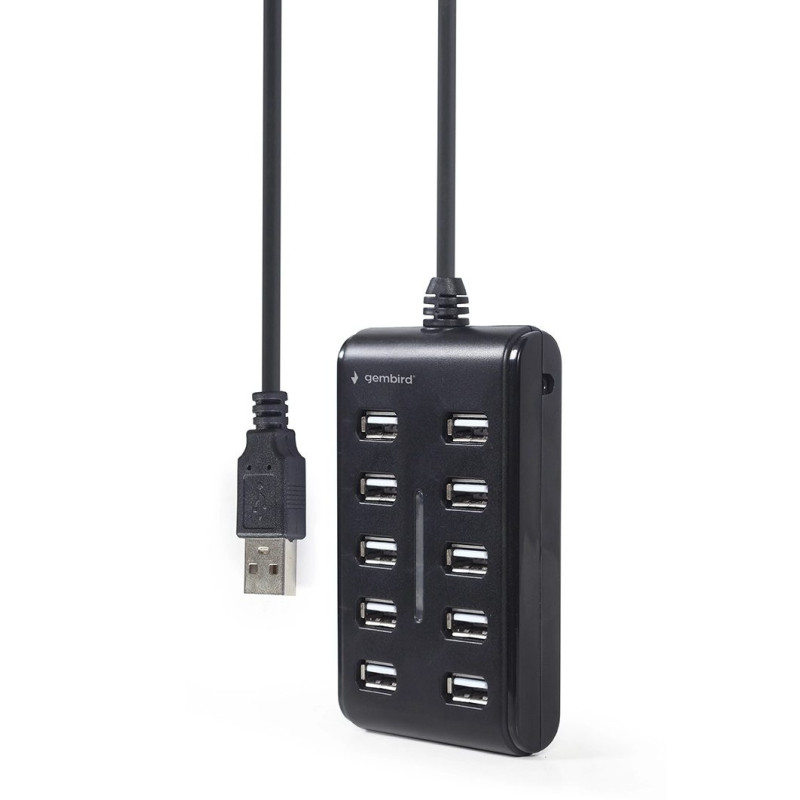 Gembird UHB-U2P10P-01 interface hub USB 2.0 Type-A Black