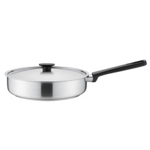Frying pan with lid Fiskars 1070863, 26 cm, stainless steel