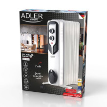 Heating Device - Adler AD 7815 1500W Oil Filled Electric Heater White Heating Device - Adler AD 7815 1500W Oil Filled Electric Heater White
