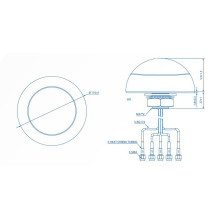 Teltonika 003R-00253 Combo Antenna, MIMO LTE / GPS / WIFI, Roof Mount