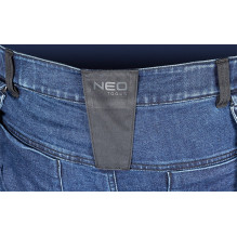 NEO TOOLS DENIM Work Trousers, Cordura Reinforcements, Detachable Holster Pockets, Navy Blue, Size M / 50 NEO TOOLS DENIM Work Trousers, Cordura Reinforcements, Detachable Holster Pockets, Navy Blue, Size M / 50