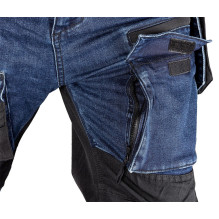 NEO TOOLS DENIM Work Trousers, Cordura Reinforcements, Detachable Holster Pockets, Navy Blue, Size M / 50 NEO TOOLS DENIM Work Trousers, Cordura Reinforcements, Detachable Holster Pockets, Navy Blue, Size M / 50