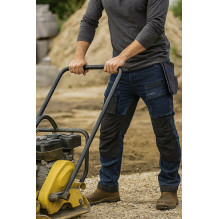 NEO TOOLS DENIM Work Trousers, Cordura Reinforcements, Detachable Holster Pockets, Navy Blue, Size M / 50 NEO TOOLS DENIM Work Trousers, Cordura Reinforcements, Detachable Holster Pockets, Navy Blue, Size M / 50