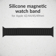 Laikrodžio dirželis - Mobilize Silicon Magnetic For Apple Watch 42 / 44 / 45 / 49mm - Juodas