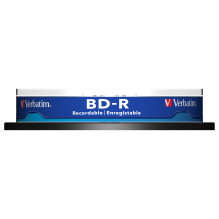 1x10 Verbatim BD-R Blu-Ray 25GB 6x Greitis, balta mėlyna Cakebox