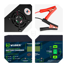 Mikroprocesorinis įkroviklis 6–12 V 15 A + akumuliatoriaus įkroviklis W14017 WUBER