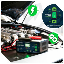 Mikroprocesorinis įkroviklis 6–12 V 15 A + akumuliatoriaus įkroviklis W14017 WUBER