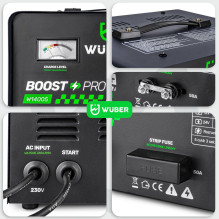 Akumuliatoriaus įkroviklis su užvedimo laidu 40 A 12 / 24 V W14005 WUBER Akumuliatoriaus įkroviklis su užvedimo laidu 40 A 12 / 24 V W14005 WUBER