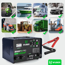 Akumuliatoriaus įkroviklis su užvedimo laidu 40 A 12 / 24 V W14005 WUBER Akumuliatoriaus įkroviklis su užvedimo laidu 40 A 12 / 24 V W14005 WUBER