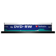 1x10 Verbatim DVD-RW 4,7GB 4x Speed, matt silver Cakebox 1x10 Verbatim DVD-RW 4,7GB 4x Speed, matt silver Cakebox