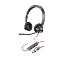 HP Poly Blackwire 3320 stereo USB-C ausinės + USB-C / A adapteris HP Poly Blackwire 3320 stereo USB-C ausinės + USB-C / A adapteris