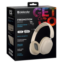 HEADPHONES DEFENDER BLUETOOTH FREEMOTION B640 BEIGE HEADPHONES DEFENDER BLUETOOTH FREEMOTION B640 BEIGE