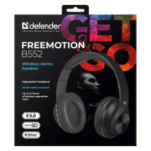 „Bluetooth“ ausinės su mikrofonu DEFENDER FREEMOTION B552 juodos
