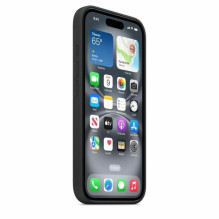 iPhone 16 Silikónové puzdro s MS - Čierna iPhone 16 Silikónové puzdro s MS - Čierna