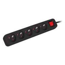 Power Extension Cord - Lanberg PS1-05E-0150-BK 5 Sockets 1.5 m Black Power Extension Cord - Lanberg PS1-05E-0150-BK 5 Sockets 1.5 m Black
