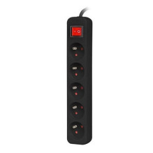 Power Extension Cord - Lanberg PS1-05E-0150-BK 5 Sockets 1.5 m Black Power Extension Cord - Lanberg PS1-05E-0150-BK 5 Sockets 1.5 m Black