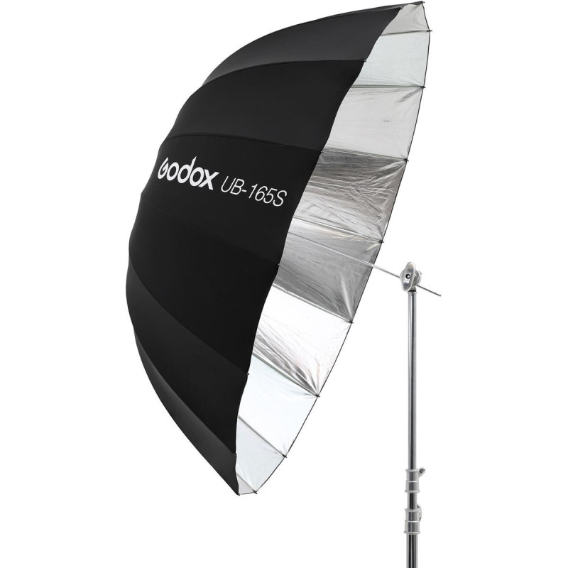 Apšvietimo Įranga - Godox 165cm Parabolinis Skėtis Sidabrinė Vidaus Juoda