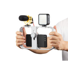 Video Recording Kit - Godox Vlogging Kit VK1 Shotgun Mic, LED Light, Smartphone Rig, Mini Tripod