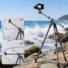 Photography Tripod - Ulanzi TT59 175 cm, 3 kg Load, Aluminum, Black / Gray Photography Tripod - Ulanzi TT59 175 cm, 3 kg Load, Aluminum, Black / Gray