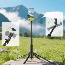 Telefono Trikojis - ULANZI MT86 153 cm 8 Sekcijų Juodas