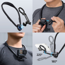 Phone Neck Mount - Ulanzi MG14 Neck Mount with Magnetic Phone Holder, For GoPro, MagSafe and PixelSnap, 60 cm, Black