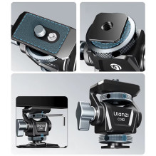 Camera Mount Head - Ulanzi C082 Mini 2D Camera Head, Adjustable, 1/4 Inch Thread, 180° Tilt, 3 kg, 80 g, 55 × 28 × 54.8 