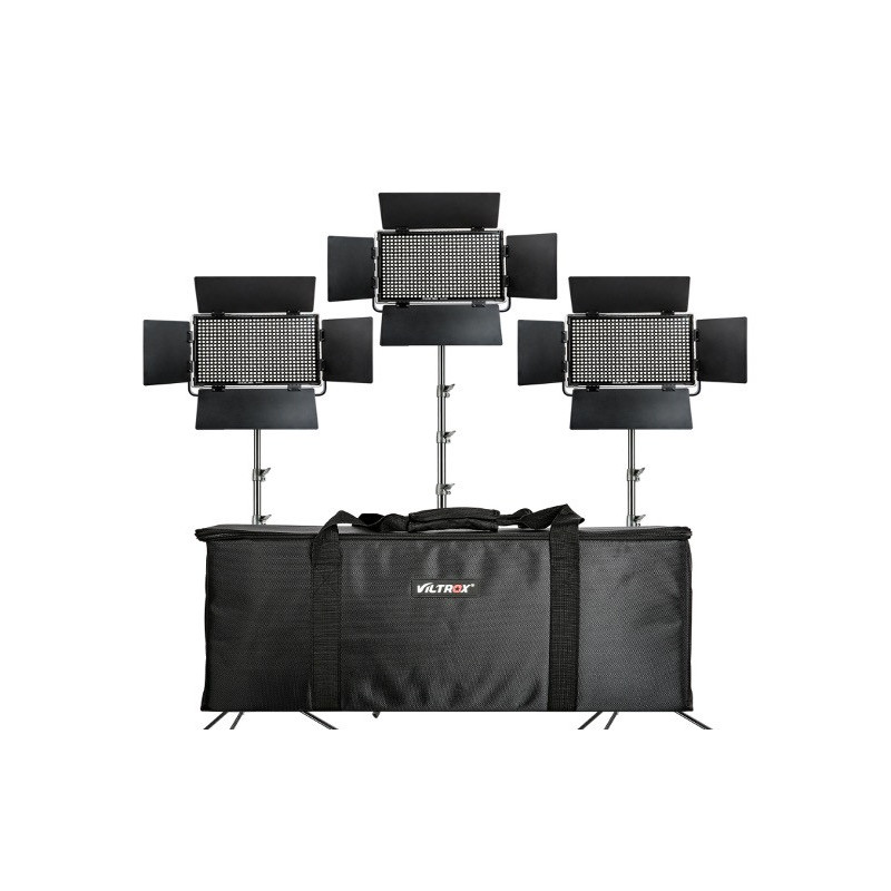 Studijinis LED Apšvietimo Rinkinys - Viltrox VL D60T LED Šviestuvų Trigubas Rinkinys