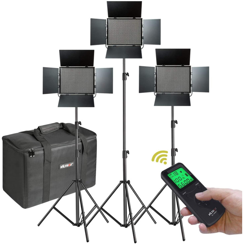 LED šviestuvas - Viltrox VL D85T trigubas rinkinys