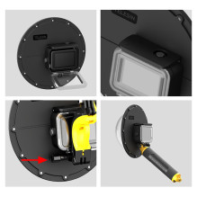 Action Camera Underwater Case - Telesin GP-DMP-T09 Dome Port, For GoPro Hero 9-13 Black