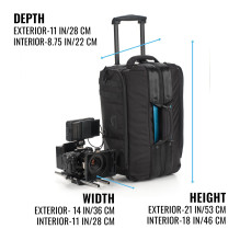 Camera bag - Tenba Cineluxe v2 Roller 21 Padded interior, smooth-rolling wheels black Camera bag - Tenba Cineluxe v2 Roller 21 Padded interior, smooth-rolling wheels black