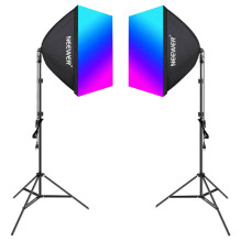 Apšvietimo Rinkinys - Neewer NK800 RGB LED Softbox Rinkinys Su Reguliuojamais Stoveliais 2700-6500K Spalvų Temperatūra J