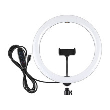 LED Ring Light - Puluz Ring Light With Phone Holder, 160 LED, USB-C, 1-100%, 3 Color Temperatures