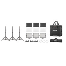 Apšvietimo įranga - Godox Studio LED Light Panel Kit P120BI K2 3x 3200K-5600K