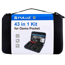 Kameros priedų rinkinys - Puluz PKT47 43 priedai sporto kameroms juodas