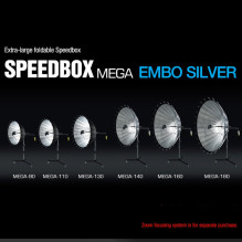 Fotoaparato softboksas - SMDV Speedbox Mega 130 Deep 133 cm sidabrinis su "Bowens" jungtimi Fotoaparato softboksas - SMDV Speedbox Mega 130 Deep 133 cm sidabrinis su "Bowens" jungtimi