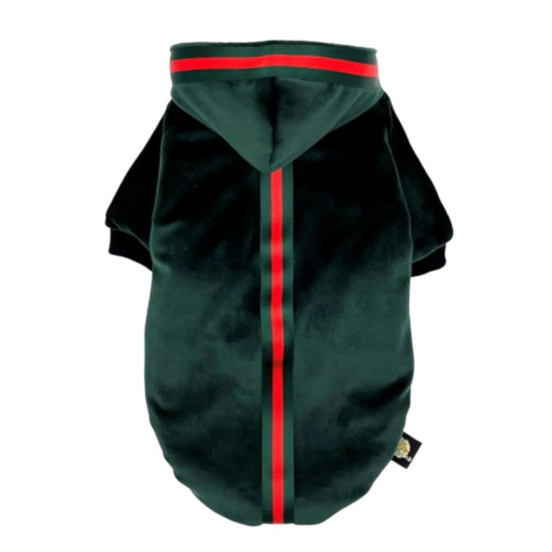 Dog Clothes - Pchełka Velvet Green M 5-10 kg 26-29 cm Neck 42-45 cm Chest Green