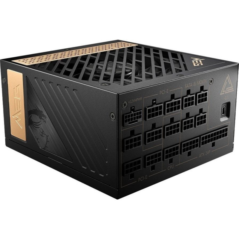 MSI MEG AI1300P PCIE5 power supply unit 1300 W 24-pin ATX ATX Black